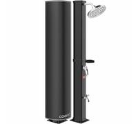 CASARIA Ducha Solar Exterior 60L | Bandeja, Cabezal tipo Lluvia, Temperatura máx. 60 °C, Funda Protectora, Resistente, Grifo Lavapiés, Ducha Jardín XL