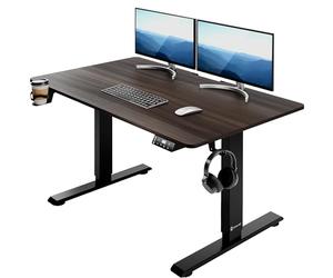 CASARIA® Escritorio Ajustable en Altura Acero Función Memoria 110x60cm Pantalla LCD Mesa Gaming Ergonómica Oficina