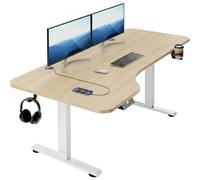 CASARIA Escritorio Gaming Eléctrico 160x75cm Altura Regulable LCD | Escritorio ajustable en altura eléctrica, escritorio de pie moderno para apartamento, dormitorio o estudio