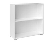 CASARIA® Estantería de 2 Niveles Altura Regulable 77x60x28cm Librería Abierta Estante Libros Biblioteca Mueble Organizador Oficina Dormitorio Salón Estable Blanco