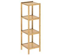 CASARIA® Estantería de Bambú con 4 estantes almacenaje Interior 110x33x33cm Marrón para Cocina baño librería