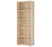 CASARIA® Estantería Vela Roble 190x60x28cm 5 Estantes Librería Biblioteca Mueble Organizador Oficina