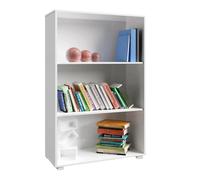 CASARIA® Estantería Vela con 3 Estantes Abiertos Altura Regulable 115x60x28cm Librería Biblioteca Mueble Organizador Oficina Habitación Estable Duradero Blanco