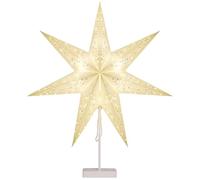 CASARIA® Estrella Decorativa Navideña LED de Papel 60cm Inalámbrica Soporte Blanco Cálido Adorno Luces de Navidad