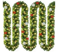 Casaria Guirnalda de Navidad Abeto 10m 160LEDs Blanco Cálido Incluye Decoración Navideña Interior Exterior