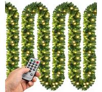 Casaria Guirnalda de Navidad Abeto 5m 200LEDs Blanco Cálido Incluye Mando a Distancia 7 Modos Luz