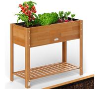 CASARIA® Huerto Elevado Jardinera 100x40x84cm Mesa Cultivo Plantas Hierbas Madera Acacia Cert. FSC® Resistente