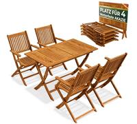 CASARIA Juego Comedor Exterior Plegable Madera Acacia 5 Piezas
