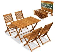 Conjunto mesa sillas jardín Sídney Light 5 pzas acacia FSC®