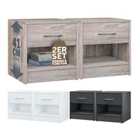 CASARIA® Juego de 2 Mesitas de Noche con Cajón 41X39X28 Cm Almacenamiento de Madera Moderno Dormitorio Cama Mesita de Noche Mesa de Noche
