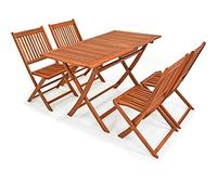 CASARIA® Juego de Muebles de Jardín Sydney Madera Acacia FSC® Comedor Plegable 5 Pzas Exterior Terraza