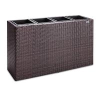 Macetero ratán sintético marrón 95x27x60cm