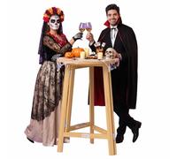 CASARIA Mesa de Bar Alta Plegable Redonda Madera Maciza | Tablero Ø78cm, Altura 111cm, Carga 80Kg, Ahorro Espacio, Altura Ideal, Espaciosa, Jardín, Terraza, Mesa Bistro