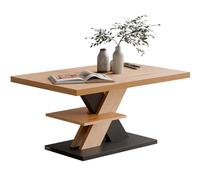 CASARIA® Mesa de Centro Repisa de Almacenaje Madera Resistente a Rasguños Mesa Auxiliar Rectangular Moderna Soporta 50kg Salón Sofá Detroit 90x60cm Gris