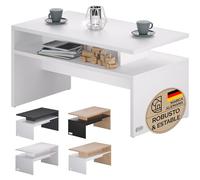 CASARIA® Mesa de Centro Sacramento 95x55x50cm Mesita Auxiliar Carga hasta 50kg Mueble de Salón Blanco
