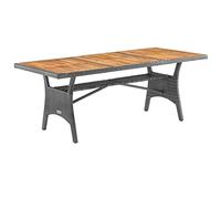 CASARIA Mesa de Jardín Comedor 190x90cm Madera de Acacia Certificado FSC® Mueble Terraza Patio Gris