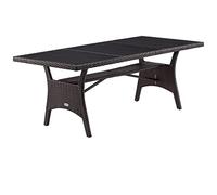 CASARIA Mesa para Jardín Comedor 190x90x74cm Mueble Terraza Tablero WPC con Repisa Mesas Exterior Marrón