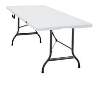 CASARIA Mesa Plástico Plegable 220x70x72 Multifuncional Portátil con Asas Intemperie Picnic Buffet