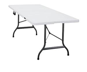 CASARIA Mesa Plástico Plegable 220x70x72 Multifuncional Portátil con Asas Intemperie Picnic Buffet