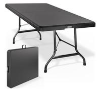 CASARIA Mesa Plegable Camping 183x76Cm Antracita