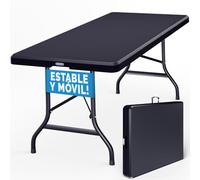 CASARIA® Mesa Plegable Camping 8 Personas Buffet Catering Asa Transporte Comedor Interior Exterior Resistente Intemperie Superficie Robusta Multiusos Jardín Terraza Fiestas Eventos 183x76cm Antracita