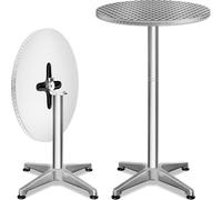 CASARIA Mesas Bar Bistro 2X Plegables Altura Ajustable 70-115cm | 2en1, Exterior, Interior, Diámetro 60cm, Aluminio, Inoxidable, Resistente, Fiestas, Eventos, Jardín, Patio, Bodas, Cumpleaños