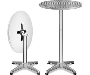 CASARIA Mesas Bar Bistro 2X Plegables Altura Ajustable 70-115cm | 2en1, Exterior, Interior, Diámetro 60cm, Aluminio, Inoxidable, Resistente, Fiestas, Eventos, Jardín, Patio, Bodas, Cumpleaños