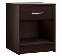 CASARIA® Mesita de Noche con Cajón 50x40x35cm para Cama Mueble Dormitorio Mesilla de Noche Mesa Auxiliar Salón Compartimento Abierto Asa Cromada
