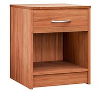 CASARIA® Mesita de Noche con Cajón 50x40x35cm para Cama Mueble Dormitorio Mesilla de Noche Mesa Auxiliar Salón Compartimento Abierto Asa Cromada