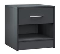 CASARIA Mesita de Noche con Cajón Antracita | 41x39x28 cm, con Estante, Madera, Resistente, Estable, con Protector Suelo, Mesilla de Noche, Mueble Dormitorio, Salón