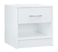 CASARIA Mesita de Noche con Cajón Blanco | 41x39x28 cm, con Estante, Madera, Resistente, Estable, con Protector Suelo, Mesilla de Noche, Mueble Dormitorio, Salón