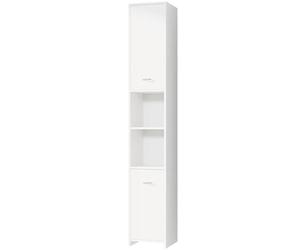 CASARIA® Mueble de Baño Alto Estrecho de 180cm, 30 cm Ancho, Armario, Columna de baño, Estantería Almacenaje, 6 Baldas Ajustables, 2 Puertas, Armarios Multiusos, Fondo 30cm, Blanco