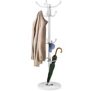 CASARIA® Perchero de Pie, Forma de Árbol, 14 Ganchos, Base Mármol, para Pasillo Recibidor Entrada, Colgador Chaquetas Sombreros Ropa Resistente Bolsos 175x37cm
