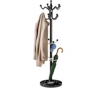 CASARIA Perchero de Pie Árbol 14 Ganchos 175x37Cm Negro