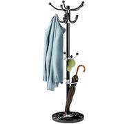 CASARIA Perchero de Pie Árbol 14 Ganchos 175x37Cm Negro