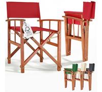 CASARIA® Silla de Director Plegable Madera de Eucalipto Certificación FSC® con Reposabrazos Carga hasta 160 kg Funda Lavable Altura Asiento 46 cm Exterior Jardín Balcón Camping