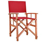 Casaria Silla de Director Roja Cannes Madera de Eucalipto Certif FSC Silla de Jardín Plegable Exterior