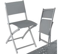 CASARIA® Sillas Jardin Plegables Set de 2 Capacidad Carga 130kg Metal Resistente Intemperie 46x52x80 Silla Balcón Terraza