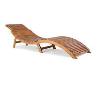 CASARIA® Tumbona Plegable para Jardín Madera de Acacia Hamaca Ergonómica Carga 160Kg Terraza Certificado FSC®