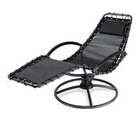 CASARIA® Tumbona Reclinable Ergonómica Carga 120Kg Giratoria 360° de Acero Incl. Cojín Silla de Relax Jardín Antracita