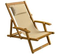 Tumbona Crema Madera de Acacia 94x60x94cm