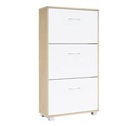 CASARIA® Zapatero 3 Puertas, Estrecho, para 18 Pares, Mueble Organizador de Zapatos, Armario Compacto, Entrada Recibidor Pasillo Salón, Estantería de Madera, Antivuelco, 115x60x25cm