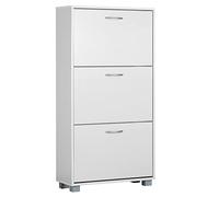CASARIA® Zapatero 3 Puertas, Estrecho, para 18 Pares, Mueble Organizador de Zapatos, Armario Compacto, Entrada Recibidor Pasillo Salón, Estantería de Madera, Antivuelco, 115x60x25cm