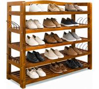 Casaria Zapatero 5 Baldas Acacia 95x26x82cm Organizador Zapatos