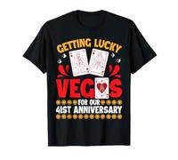 Casarse con Lucky Vegas 41st Anniversary Casino Pareja Camiseta