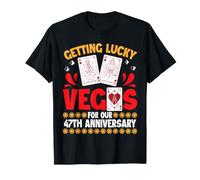 Casarse con Lucky Vegas 47th Anniversary Casino Pareja Camiseta