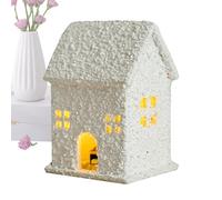 Casas Blancas de Pueblo de Navidad | Figuras coleccionables de madera con iluminación LED - Figuras de pueblo de Navidad Decoración de | para sala de estar, dormitorio, estante de mesa