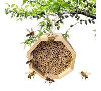 Casas de abejas polinizadoras, hábitat de madera para polinizadores, palacio de polinización, casa de mariposas, hábitat de avispas para balcón de jardín, patio trasero fuera de la terraza, colmenar