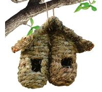 Casas de anidación de colibríes tejidas a mano,Tiny Window Bird House - Decoración rústica de jardín al aire libre, divertidos nidos trenzados para jardín, patio, césped