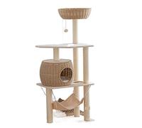Casas de árbol para gatos, árbol para mascotas, juguetes para gatos, muebles para mascotas, tejido de ratán, cuerda de sisal para escalar gatos, camilla para gatos grandes, suministros para mascotas